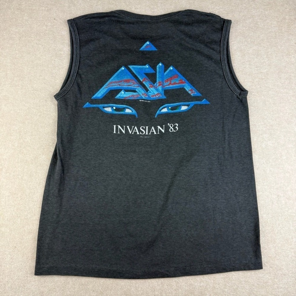 Vintage Asia Shirt Mens M Black INVASIAN 1983 Tour Sleeveless USA Single Stitch